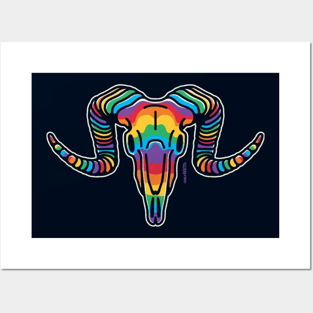 Rainbow Ram Skull Wall Art by Only Rams